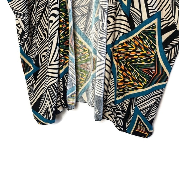 ORANGE USA Multicolor Graphic Print Knit Kimono Coverup Cardigan Sweater Size M - Picture 5 of 9
